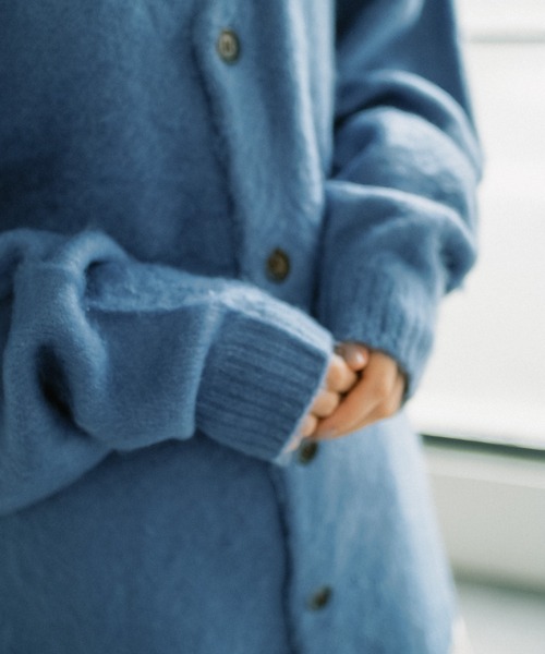 WHIMSIC（ウィムジック）の「【ユニセックス/WEB限定】プレーンシャギーニットカーディガン（カーディガン/ボレロ・レディース・ピンク/イエロー/ブルー/グリーン・FREE）」の19枚目の写真