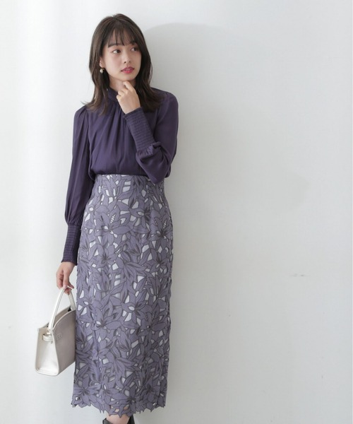 PROPORTION BODY DRESSING(プロポーションボディドレッシング)の「カフスシャーリングブラウス / 1212210006(シャツ/ブラウス・レディース・ネイビー/ホワイト系その他/ピンク/パープル・FREE)」の8枚目の写真