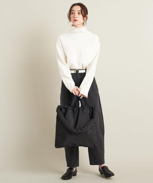 BEAUTY&YOUTH UNITED ARROWS（ビューティーアンドユースユナイテッドアローズ）の「スクエア ワイド ショルダーバッグ -2WAY-（ショルダーバッグ・レディース・ブラック/オフホワイト・FREE）」の6枚目の写真