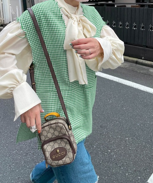 Alley by w closet（アリーバイダブルクローゼット）の「【セットアップ対応/Alley】千鳥柄ベスト（ベスト・レディース・グリーン/ブラウン・FREE）」の12枚目の写真