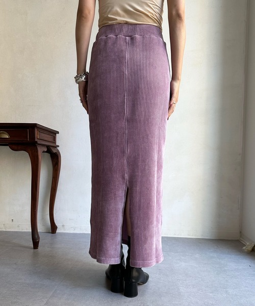 DouDou(ドゥドゥ)の「太コーデュロイジャージースカート(スカート・レディース・パープル/ブルー/オフホワイト/ブラック/ミント/グレイッシュベージュ/チャコールグレー・FREE)」の22枚目の写真