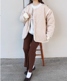 ECRIRE | 【TOMOコラボ】ボア×キルティングリバーシブル２WAYジャケット(ブルゾン)