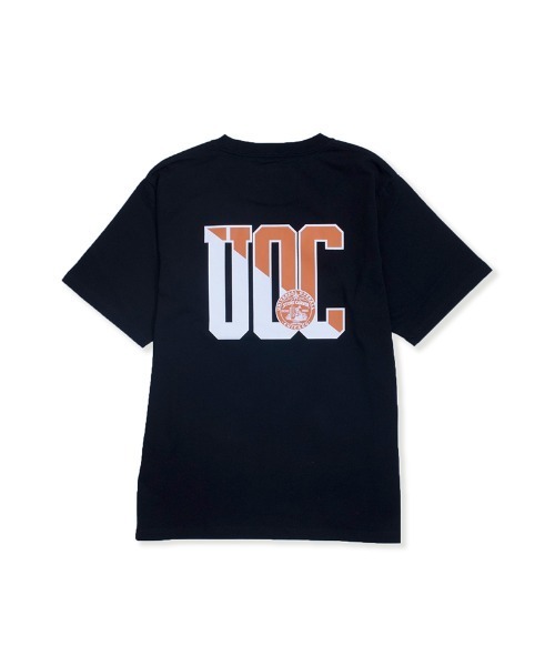 UNIVERSAL OVERALL(ユニバーサルオーバーオール)の「バッグプリントTシャツ【UOC PRINT TEE】(Tシャツ/カットソー・メンズ・ネイビー/グリーン/ヘザーグレー/ブラック/ホワイト・S/M/L)」の3枚目の写真