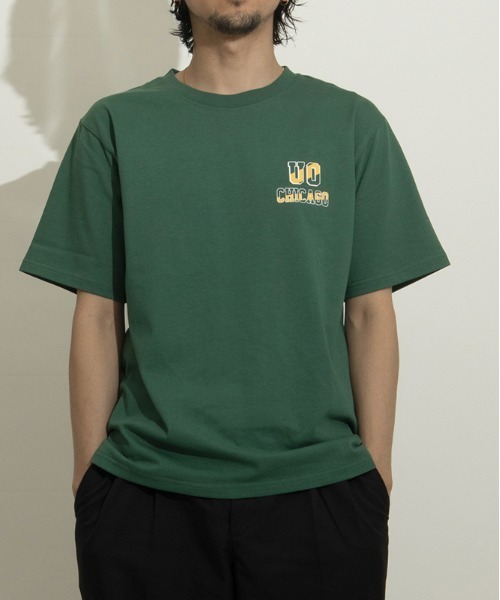 UNIVERSAL OVERALL(ユニバーサルオーバーオール)の「バッグプリントTシャツ【UOC PRINT TEE】(Tシャツ/カットソー・メンズ・ネイビー/グリーン/ヘザーグレー/ブラック/ホワイト・S/M/L)」の8枚目の写真
