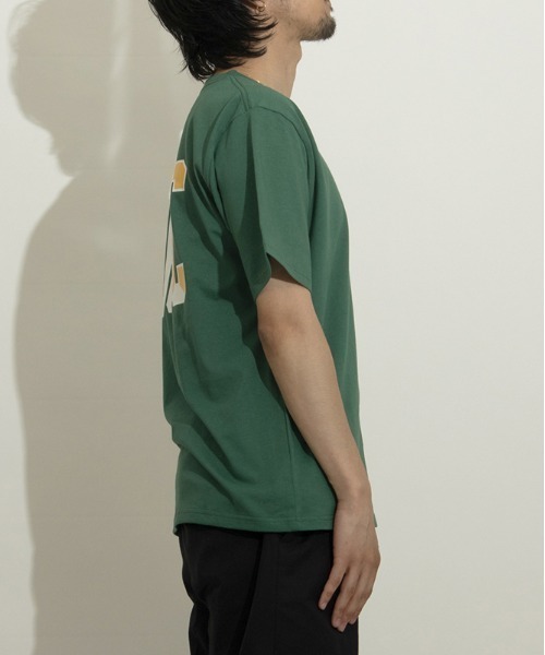UNIVERSAL OVERALL(ユニバーサルオーバーオール)の「バッグプリントTシャツ【UOC PRINT TEE】(Tシャツ/カットソー・メンズ・ネイビー/グリーン/ヘザーグレー/ブラック/ホワイト・S/M/L)」の9枚目の写真