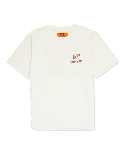 UNIVERSAL OVERALL(ユニバーサルオーバーオール)の「バッグプリントTシャツ【UOC PRINT TEE】(Tシャツ/カットソー・メンズ・ネイビー/グリーン/ヘザーグレー/ブラック/ホワイト・S/M/L)」の15枚目の写真