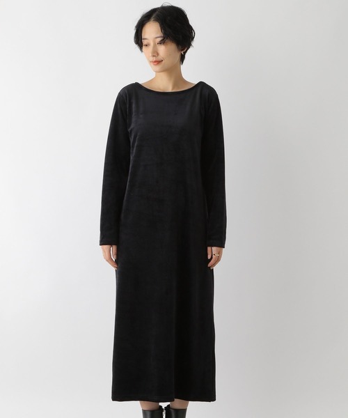 LEPSIM（レプシィム）の「ベロアナローワンピース　176394（ワンピース・レディース・ブラック/グレイッシュベージュ・FREE）」の7枚目の写真