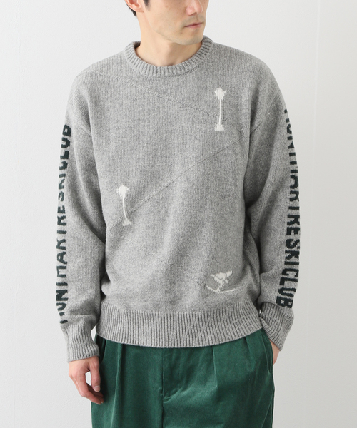 EDIFICE（エディフィス）の「【Garance Brocca×EDIFICE】別注 MONTMARTRE SKY CLUB プルオーバーニット1（ニット/セーター・メンズ・ライトグレー/ホワイト系その他/ネイビー・MEDIUM/LARGE）」の3枚目の写真