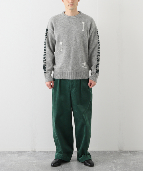 EDIFICE（エディフィス）の「【Garance Brocca×EDIFICE】別注 MONTMARTRE SKY CLUB プルオーバーニット1（ニット/セーター・メンズ・ライトグレー/ホワイト系その他/ネイビー・MEDIUM/LARGE）」の4枚目の写真