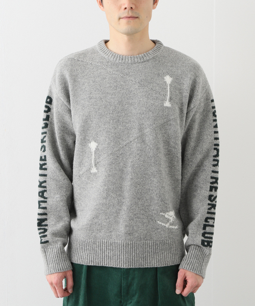 EDIFICE（エディフィス）の「【Garance Brocca×EDIFICE】別注 MONTMARTRE SKY CLUB プルオーバーニット1（ニット/セーター・メンズ・ライトグレー/ホワイト系その他/ネイビー・MEDIUM/LARGE）」の5枚目の写真