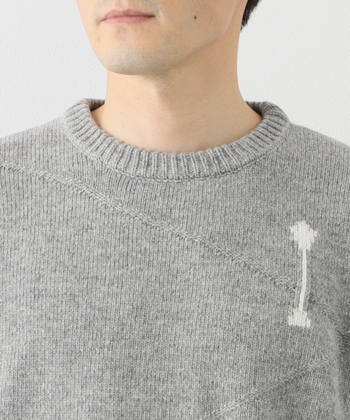 EDIFICE（エディフィス）の「【Garance Brocca×EDIFICE】別注 MONTMARTRE SKY CLUB プルオーバーニット1（ニット/セーター・メンズ・ライトグレー/ホワイト系その他/ネイビー・MEDIUM/LARGE）」の8枚目の写真