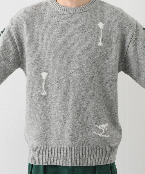 EDIFICE（エディフィス）の「【Garance Brocca×EDIFICE】別注 MONTMARTRE SKY CLUB プルオーバーニット1（ニット/セーター・メンズ・ライトグレー/ホワイト系その他/ネイビー・MEDIUM/LARGE）」の12枚目の写真