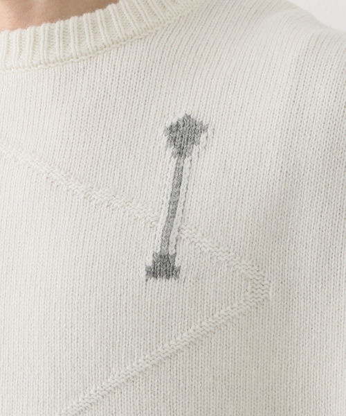 EDIFICE（エディフィス）の「【Garance Brocca×EDIFICE】別注 MONTMARTRE SKY CLUB プルオーバーニット1（ニット/セーター・メンズ・ライトグレー/ホワイト系その他/ネイビー・MEDIUM/LARGE）」の15枚目の写真