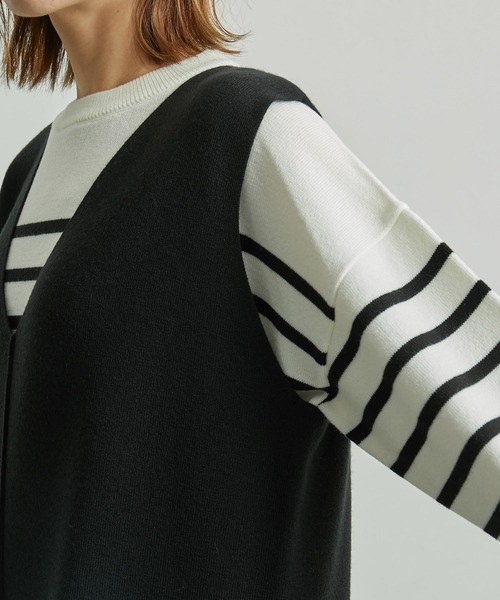 ROPE' PICNIC（ロペピクニック）の「アンチピリングニットジャンパースカート（ジャンパースカート・レディース・ブラック/ベージュ/ブルー系その他4・40/38）」の9枚目の写真