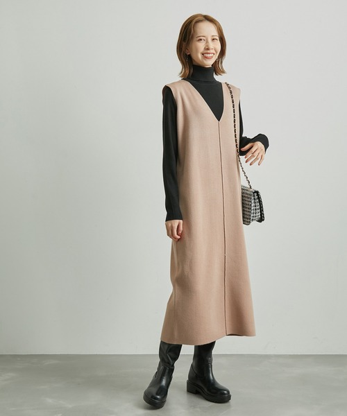 ROPE' PICNIC（ロペピクニック）の「アンチピリングニットジャンパースカート（ジャンパースカート・レディース・ブラック/ベージュ/ブルー系その他4・40/38）」の18枚目の写真