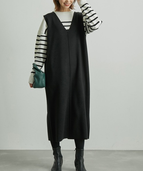 ROPE' PICNIC（ロペピクニック）の「アンチピリングニットジャンパースカート（ジャンパースカート・レディース・ブラック/ベージュ/ブルー系その他4・40/38）」の20枚目の写真