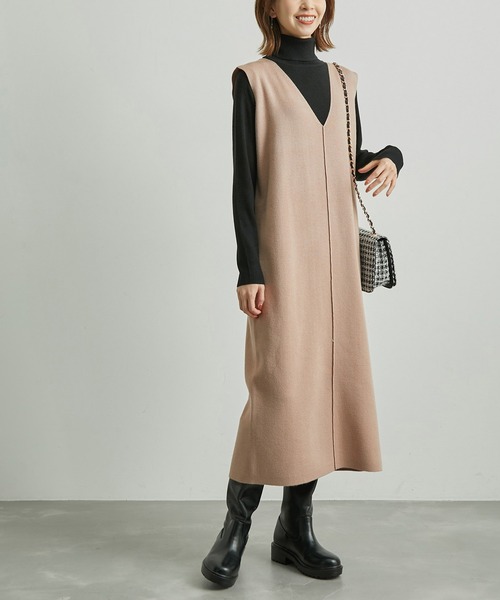 ROPE' PICNIC（ロペピクニック）の「アンチピリングニットジャンパースカート（ジャンパースカート・レディース・ブラック/ベージュ/ブルー系その他4・40/38）」の22枚目の写真