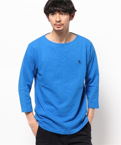 GIORDANO（ジョルダーノ）の「[GIORDANO]バスク７分丈シャツ（Tシャツ/カットソー・メンズ・ホワイト/ブラック/ブルー/ネイビー/ブルー系その他/レッド・LARGE/MEDIUM）」の6枚目の写真