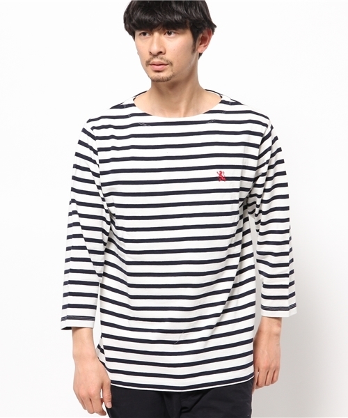 GIORDANO（ジョルダーノ）の「[GIORDANO]バスク７分丈シャツ（Tシャツ/カットソー・メンズ・ホワイト/ブラック/ブルー/ネイビー/ブルー系その他/レッド・LARGE/MEDIUM）」の4枚目の写真