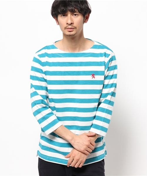 GIORDANO（ジョルダーノ）の「[GIORDANO]バスク７分丈シャツ（Tシャツ/カットソー・メンズ・ホワイト/ブラック/ブルー/ネイビー/ブルー系その他/レッド・LARGE/MEDIUM）」の5枚目の写真