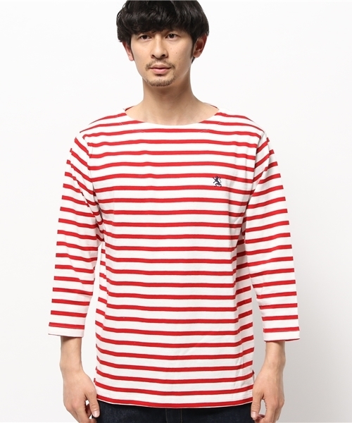 GIORDANO（ジョルダーノ）の「[GIORDANO]バスク７分丈シャツ（Tシャツ/カットソー・メンズ・ホワイト/ブラック/ブルー/ネイビー/ブルー系その他/レッド・LARGE/MEDIUM）」の13枚目の写真