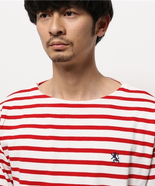 GIORDANO（ジョルダーノ）の「[GIORDANO]バスク７分丈シャツ（Tシャツ/カットソー・メンズ・ホワイト/ブラック/ブルー/ネイビー/ブルー系その他/レッド・LARGE/MEDIUM）」の16枚目の写真
