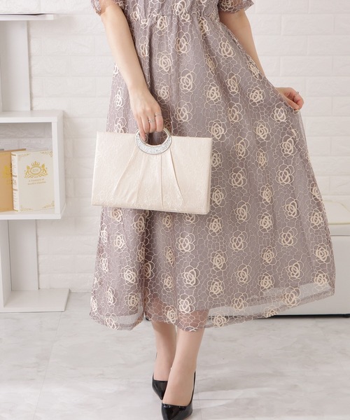 Lace Ladies（レースレディース）の「メタルハンドルフラワーレーススクエアバッグ（クラッチバッグ・レディース・ブラック/シルバー/ベージュ・FREE）」の21枚目の写真