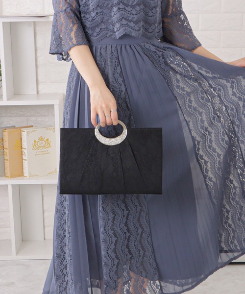 Lace Ladies（レースレディース）の「メタルハンドルフラワーレーススクエアバッグ（クラッチバッグ・レディース・ブラック/シルバー/ベージュ・FREE）」の14枚目の写真