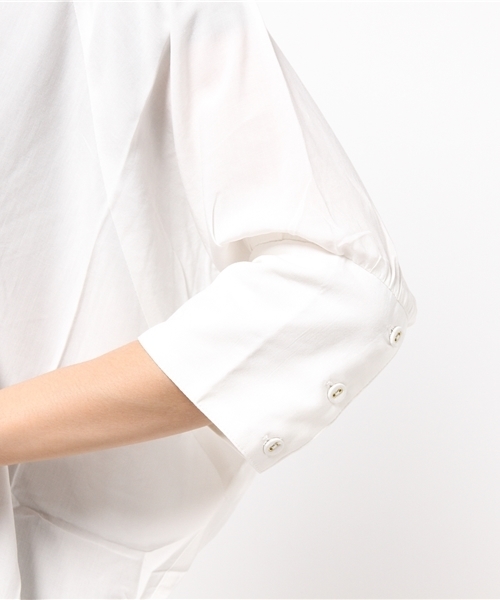 mystic（ミスティック）の「Vフリルガウン（シャツ/ブラウス・レディース・ベージュ/マスタード/オフホワイト・ﾌﾘ-）」の4枚目の写真