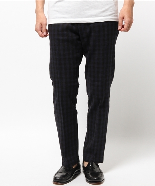 417 EDIFICE（フォーワンセブンエディフィス）の「◇C/Lプリペラギンガム イージーパンツ（その他パンツ・メンズ・ホワイト/ネイビー・SMALL/LARGE/MEDIUM）」の2枚目の写真