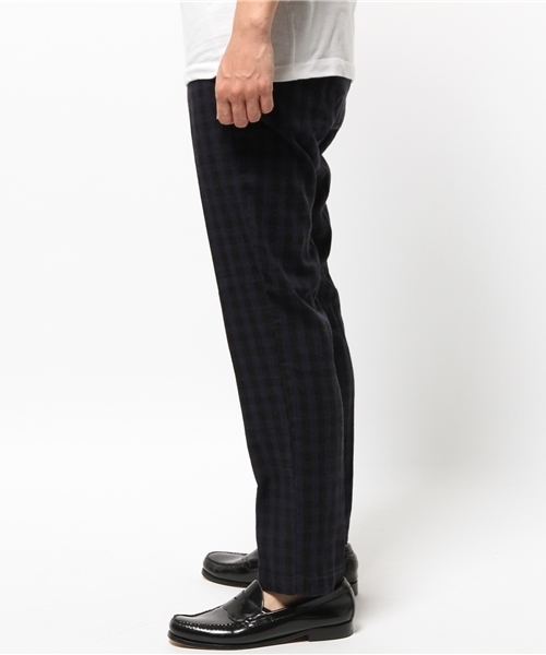 417 EDIFICE（フォーワンセブンエディフィス）の「◇C/Lプリペラギンガム イージーパンツ（その他パンツ・メンズ・ホワイト/ネイビー・SMALL/LARGE/MEDIUM）」の9枚目の写真