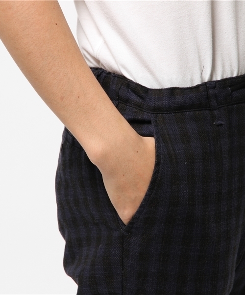 417 EDIFICE（フォーワンセブンエディフィス）の「◇C/Lプリペラギンガム イージーパンツ（その他パンツ・メンズ・ホワイト/ネイビー・SMALL/LARGE/MEDIUM）」の3枚目の写真