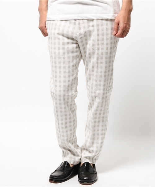 417 EDIFICE（フォーワンセブンエディフィス）の「◇C/Lプリペラギンガム イージーパンツ（その他パンツ・メンズ・ホワイト/ネイビー・SMALL/LARGE/MEDIUM）」の15枚目の写真