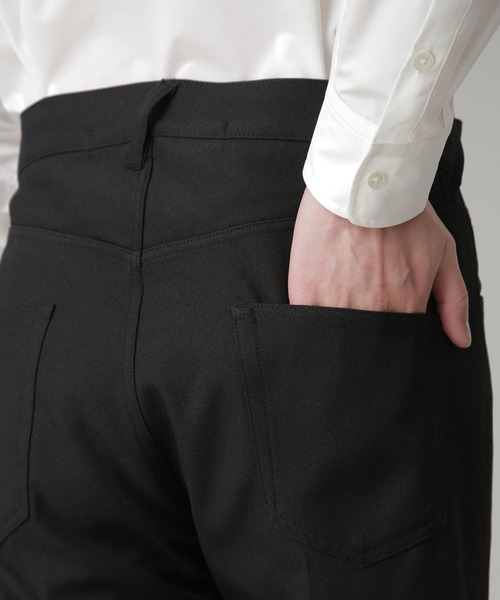NANO universe（ナノユニバース）の「LB.03/側章メランジツイルセンタープレスパンツ（スラックス・メンズ・ブラック/チャコール・S/M/L）」の13枚目の写真