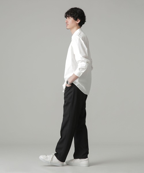 NANO universe（ナノユニバース）の「LB.03/側章メランジツイルセンタープレスパンツ（スラックス・メンズ・ブラック/チャコール・S/M/L）」の7枚目の写真