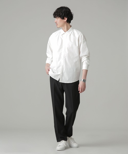 NANO universe（ナノユニバース）の「LB.03/側章メランジツイルセンタープレスパンツ（スラックス・メンズ・ブラック/チャコール・S/M/L）」の8枚目の写真