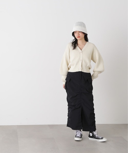 N.（N. Natural Beauty Basic）（エヌエヌナチュラルビューティーベーシック）の「◆カーゴデザインスカート（スカート・レディース・ブラック/カーキ/ライラック・MEDIUM）」の6枚目の写真