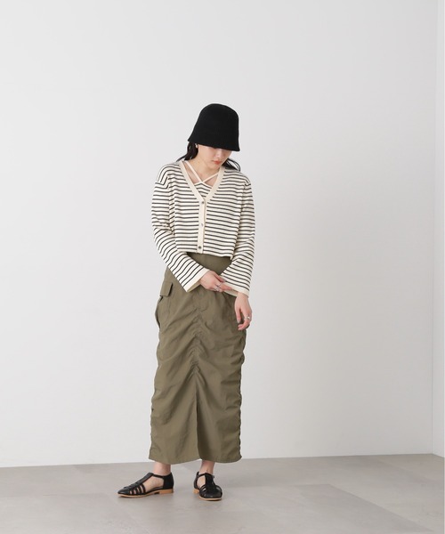 N.（N. Natural Beauty Basic）（エヌエヌナチュラルビューティーベーシック）の「◆カーゴデザインスカート（スカート・レディース・ブラック/カーキ/ライラック・MEDIUM）」の4枚目の写真