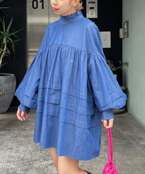 CIAOPANIC（チャオパニック）の「ランタンスリーブタックチュニック