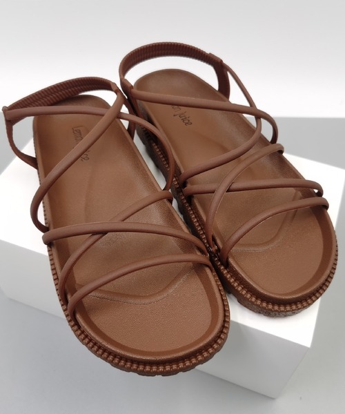 Burner（バーナー）の「【26 BURNER SELECT】チューブストラップスポーツサンダル KIK-sand-001（スニーカー・レディース・ブルー/ブラウン/ピンク/ブラック/ワイン/グリーン/ベージュ・23.5㎝/23㎝/24㎝/25㎝/24.5㎝）」の2枚目の写真