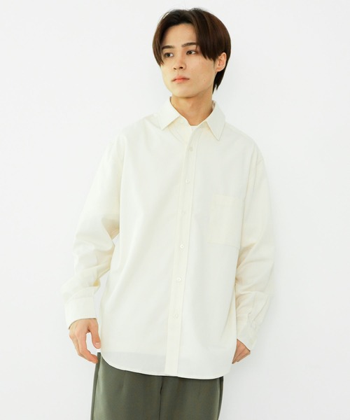 CRAFT STANDARD BOUTIQUE(クラフトスタンダードブティック)の「T/Rレギュラーカラーシャツ(シャツ/ブラウス・メンズ・ブラック/ダークブルー/アイボリー/グレイッシュベージュ/チャコールグレー/モカ・M/XL/L)」の1枚目の写真