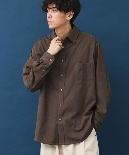 CRAFT STANDARD BOUTIQUE(クラフトスタンダードブティック)の「T/Rレギュラーカラーシャツ(シャツ/ブラウス・メンズ・ブラック/ダークブルー/アイボリー/グレイッシュベージュ/チャコールグレー/モカ・M/XL/L)」の4枚目の写真