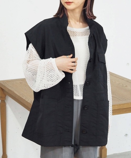 tiptop（ティップトップ）の「メッシュプルオーバー×キャミセット（ニット/セーター・レディース・オフホワイト/ブルー/ライトベージュ・FREE）」の6枚目の写真