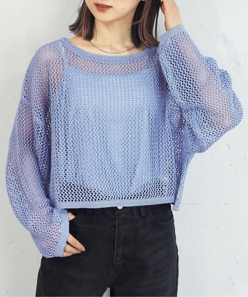 tiptop（ティップトップ）の「メッシュプルオーバー×キャミセット（ニット/セーター・レディース・オフホワイト/ブルー/ライトベージュ・FREE）」の14枚目の写真