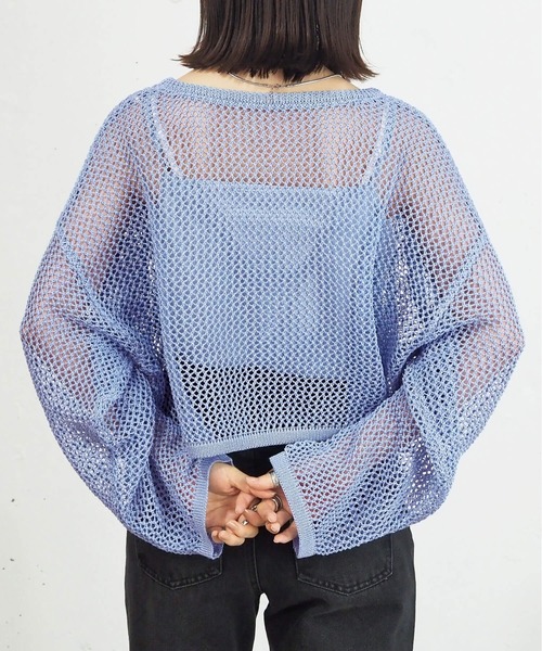 tiptop（ティップトップ）の「メッシュプルオーバー×キャミセット（ニット/セーター・レディース・オフホワイト/ブルー/ライトベージュ・FREE）」の17枚目の写真