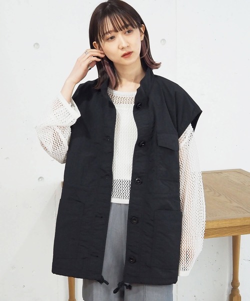 tiptop（ティップトップ）の「メッシュプルオーバー×キャミセット（ニット/セーター・レディース・オフホワイト/ブルー/ライトベージュ・FREE）」の7枚目の写真