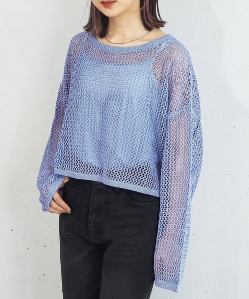 tiptop（ティップトップ）の「メッシュプルオーバー×キャミセット（ニット/セーター・レディース・オフホワイト/ブルー/ライトベージュ・FREE）」の16枚目の写真