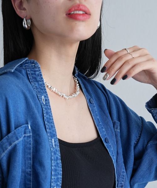 COLONY 2139（コロニートゥーワンスリーナイン）の「ニュアンスメタルパーツネックレス（ネックレス・レディース・シルバー・FREE）」の7枚目の写真