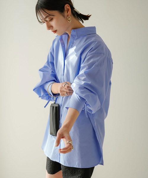rectangle(レクタングル)の「バックギャザードロストスリーブシャツ(シャツ/ブラウス・レディース・オフホワイト/ブルー・FREE)」の22枚目の写真