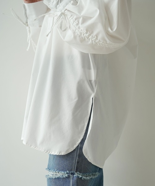 rectangle(レクタングル)の「バックギャザードロストスリーブシャツ(シャツ/ブラウス・レディース・オフホワイト/ブルー・FREE)」の20枚目の写真